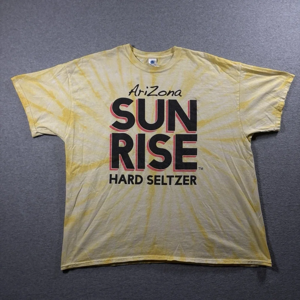 AriZona SunRise Hard Seltzer Shirt Mens 2XL Yellow Tie Dye Promo Graphic Tee - Picture 1 of 5